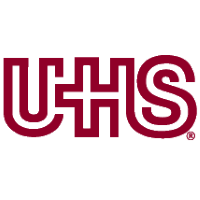 Logo of Universal Health Services (UHS).
